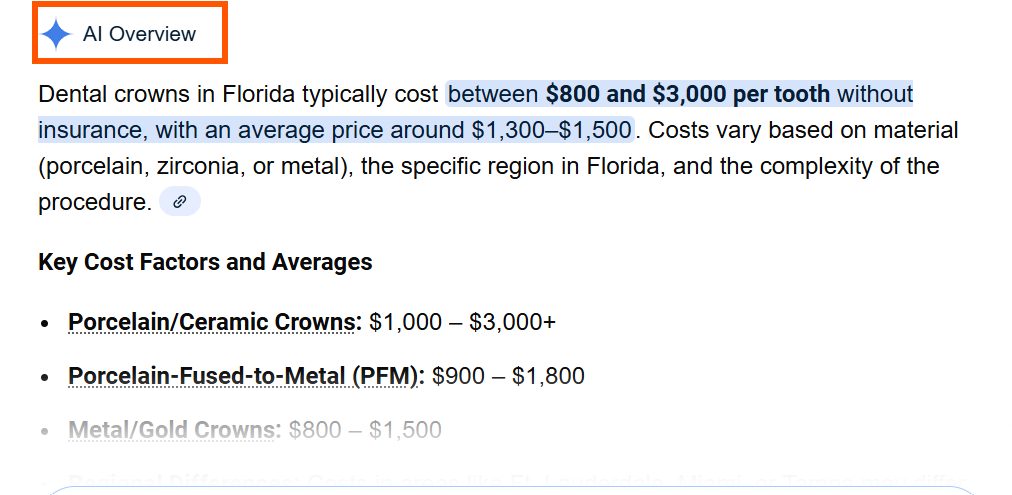 GEO for Dental Websites - AI Overviews